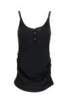 Jacquemus Black Solid Scoop Neck Top In Black
