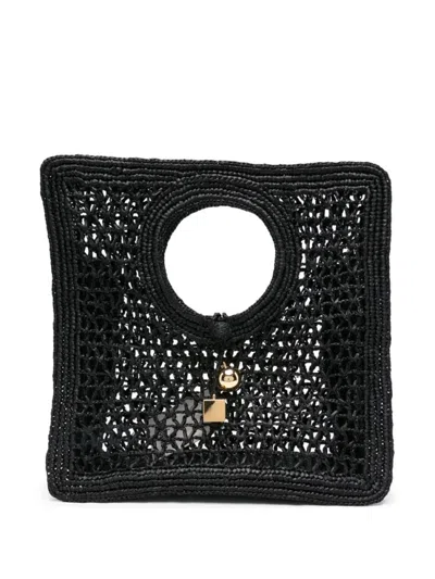 JACQUEMUS WOMEN BLACK SPIAGGIA SMALL TOTE, ONESIZE LUXURY TOTES FOR WOMEN DARVEYS