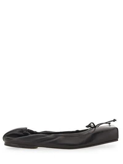 JACQUEMUS JACQUEMUS BLACK SQUARE-TOE SHOES WITH GATHERED UPPER