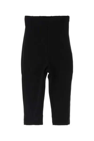 JACQUEMUS BLACK STRETCH CAPRI PANTS