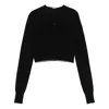 Jacquemus Cropped Cardigan With Button-down Front And Ribbed Hem In Black