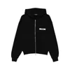 Jacquemus Gros Grain Zip-up Hooded Sweatshirt In Black