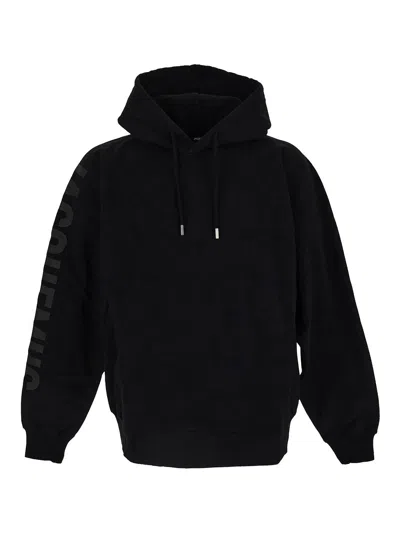 Jacquemus Le Hoodie Typo Cotton Sweatshirt In Black