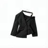Jacquemus Black Tailored Suit Jacket With Structured Shoulders In White
