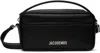 Jacquemus 'le Baneto' Black Shoulder Bag With Logo Lettering On The Front And Adjustable Shoulder Strap In Lea In 990 Black