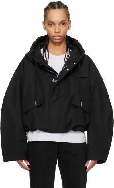 JACQUEMUS BLACK 'THE CARACO CROPPED PARKA' JACKET