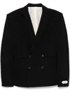 Jacquemus Double-breasted Jacket Featuring Shoulder Pads In Black