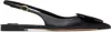 Jacquemus Duelo Slingback Leather Flats In 990 Black