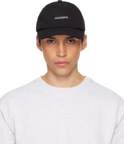 Jacquemus Gadjo Logo-embellished Cotton-twill Baseball Cap In Black