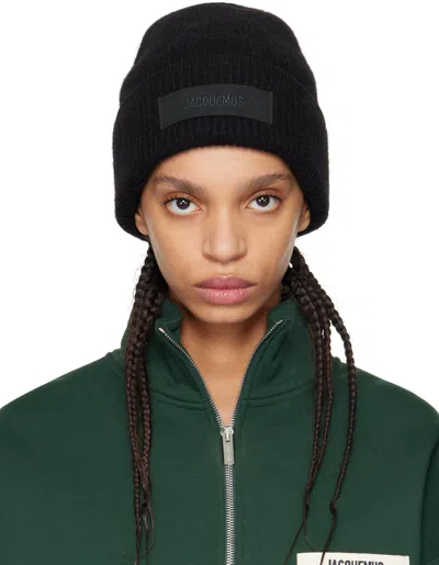 Jacquemus Black 'the Gros Grain' Beanie In 990 Black