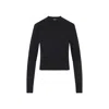 Jacquemus Cropped Long-sleeved T-shirt With Grosgrain Logo Detail In Black