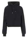 Jacquemus Ribbon Drawstring Cropped Hoodie In Black
