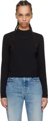 Jacquemus Top Le T-shirt Gros Grain In Cotone Stretch In 990 Black