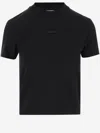 Jacquemus Black Fitted T-shirt With Logo Patch In Stretch Cotton Woman In Black