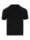 Jacquemus The Crewneck T-shirt With Gros Grain Logo Detail In Black