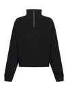 Jacquemus Grosgrain Sweatshirt With Turtleneck And Half-zip Closure In Black