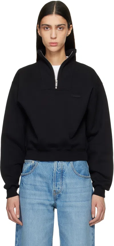 Jacquemus Women Grosgrain Sweatshirt With Turtleneck In Black