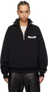 Jacquemus Black 'the Gros Grain Zipped-rollneck' Sweatshirt In 990 Black