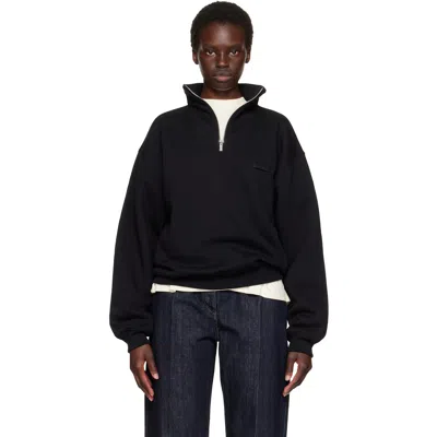 Jacquemus Black 'the Gros Grain' Zipped-rollneck Sweatshirt
