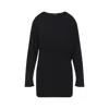 Jacquemus Black La Robe Mistral Crew Neck Dress With Long Sleeves And Open Back In Viscose Blend Women In Black