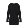 Jacquemus Black La Robe Mistral Crew Neck Dress With Long Sleeves And Open Back In Viscose Blend Women In Black