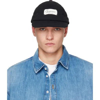 Jacquemus Black 'the Montaigne' Cap In 990 Black