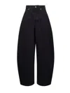 Jacquemus Ovalo Denim Trousers Featuring Pockets In Black