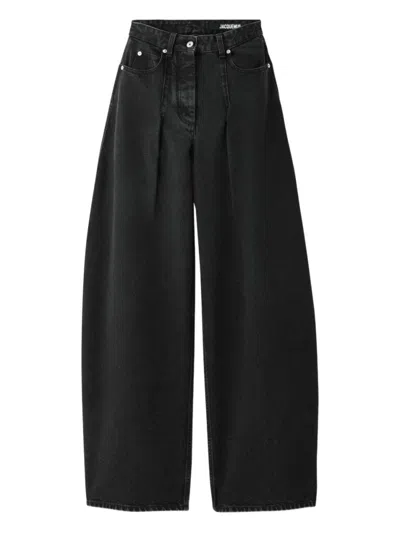 JACQUEMUS BLACK THE OVALO DE-NMES DENIM JEANS