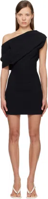 Jacquemus One Shoulder Mini Dress With Asymmetric Neckline In Black