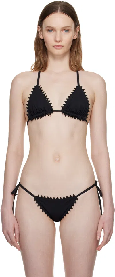 Jacquemus Black 'the Picot' Bikini Top