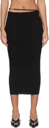 Jacquemus La Jupe Pralu Ribbed-knit Midi Skirt In 990 Black