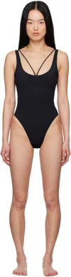 Jacquemus Minimalist One-piece Swimsuit With Crossback Straps In 990 Black