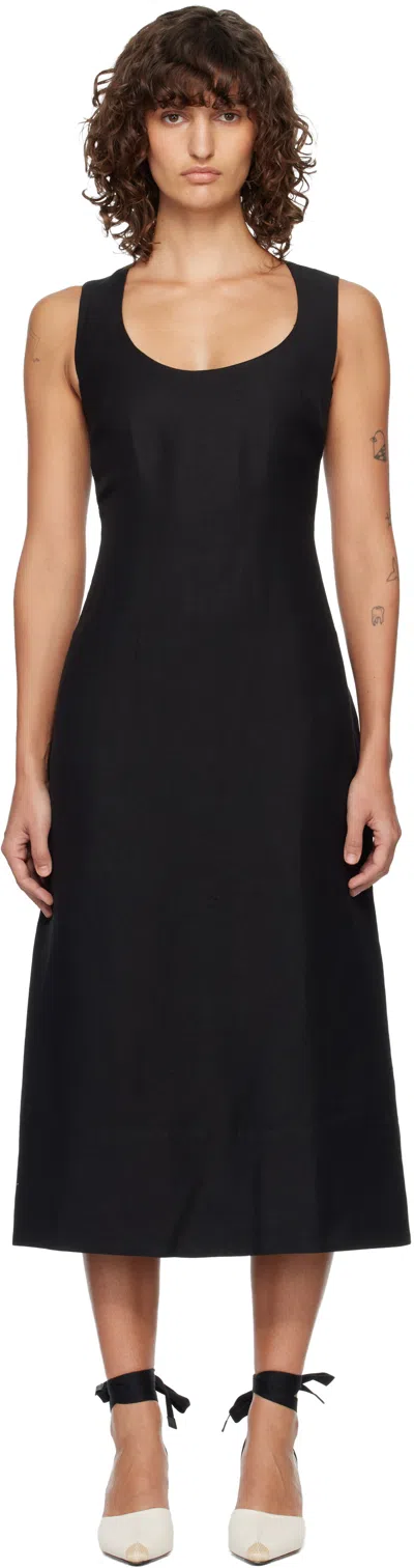 Jacquemus Long Dress Scoop Neckline Fitted Silhouette In Red