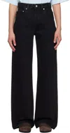 Jacquemus Black 'the Wide De-nîmes' Jeans In Black