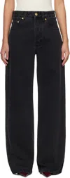 Jacquemus Black 'the Wide De-nîmes' Jeans In 990 Black