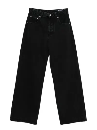 JACQUEMUS BLACK THE WIDE DE-NMES DENIM JEANS
