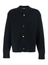 Jacquemus Men Black V-neck Cardigan With J Logo On The Back In Wool Man In Black