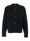 Jacquemus Men Black V-neck Cardigan With J Logo On The Back In Wool Man In Black