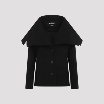 JACQUEMUS BLACK VIRGIN WOOL LE CABAN CARUSO COAT