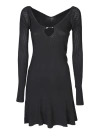 Jacquemus Womens Black Logo-plaque Slim-fit Knitted Mini Dress In Black