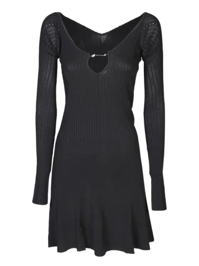 JACQUEMUS JACQUEMUS BLACK VISCOSE DRESS