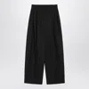 Jacquemus Black Wide Pleated Trousers Women In Black