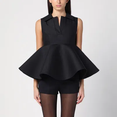 JACQUEMUS JACQUEMUS BLACK WOOL AND SILK SPALLA TOP