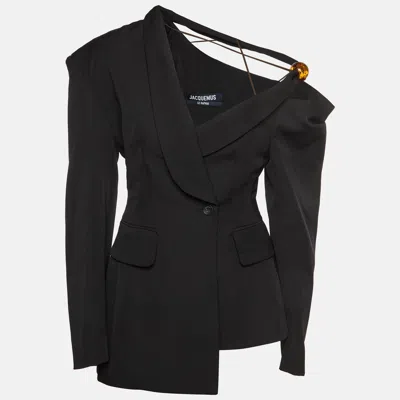 Pre-owned Jacquemus Black Wool Asymmetric La Veste Baska Blazer S