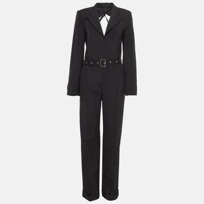 Pre-owned Jacquemus Black Wool Back Open La Combinaison Jumpsuit M