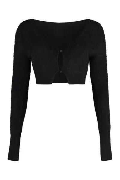 Jacquemus Black Wool-blend Cropped Cardigan