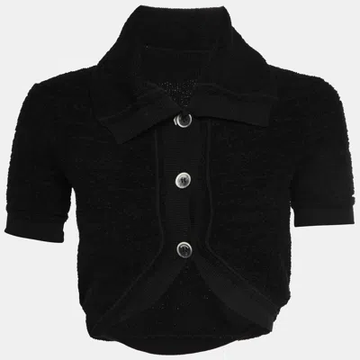 Pre-owned Jacquemus Black Wool Blend Le Cardigan Campana Cropped Sweater S