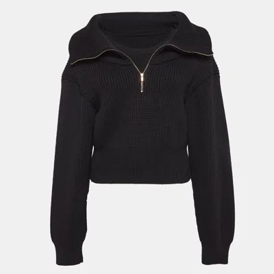 Pre-owned Jacquemus Black Wool Knit Double Layered Sweater Xl