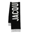 Jacquemus The Brushed Wrap Scarf With Fringed Detail In Black