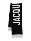 Jacquemus Scarf With Embroidered Logo In Black